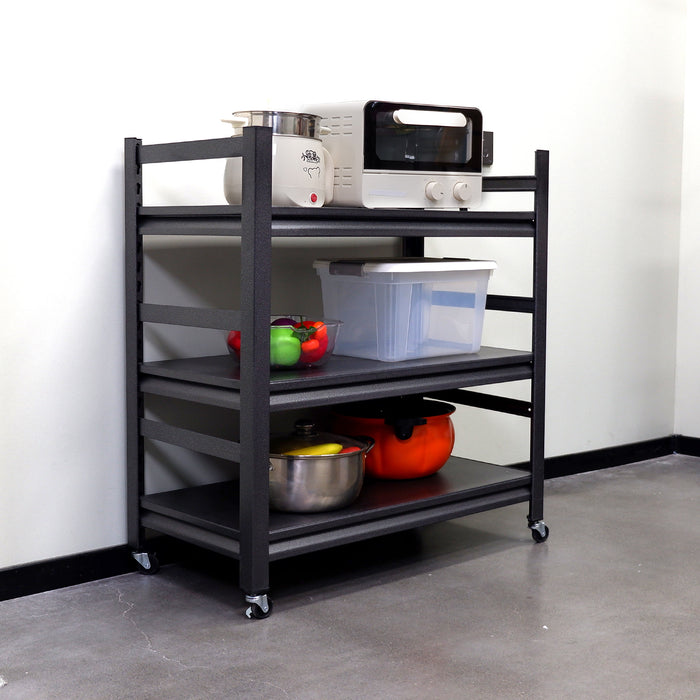 63"H Storage Shelves - Heavy Duty Metal Shelving Unit Adjustable 5-Tier Pantry Shelves with Wheels Load 1750LBS Kitchen Shelf Garage Storage