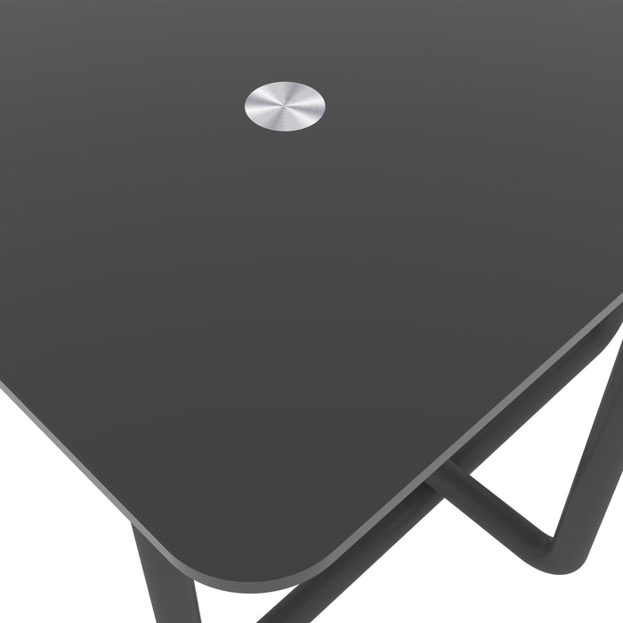 Modern Tempered Glass Tea Table Coffee Table, Table for Living Room,Black