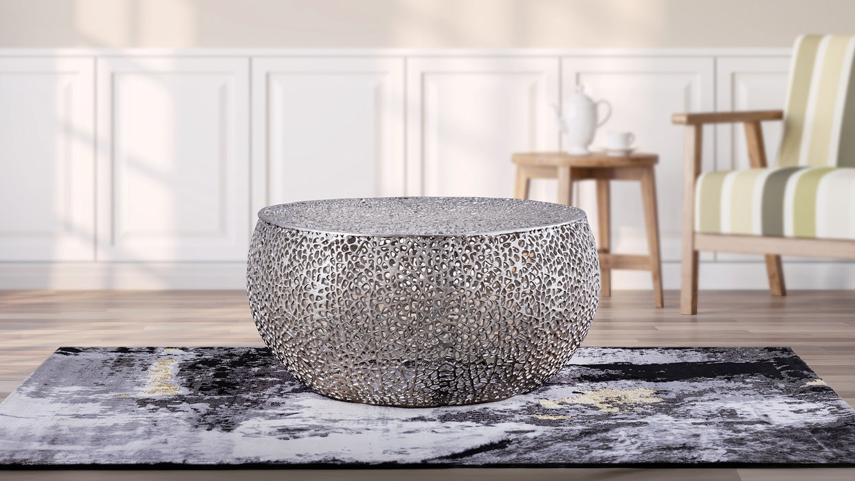 T3502-32 Round Coffee Table in Silver