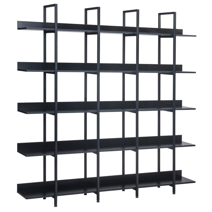 [VIDEO] 5 Tier Bookcase Home Office Open Bookshelf, Vintage Industrial Style Shelf with Metal Frame, MDF Board