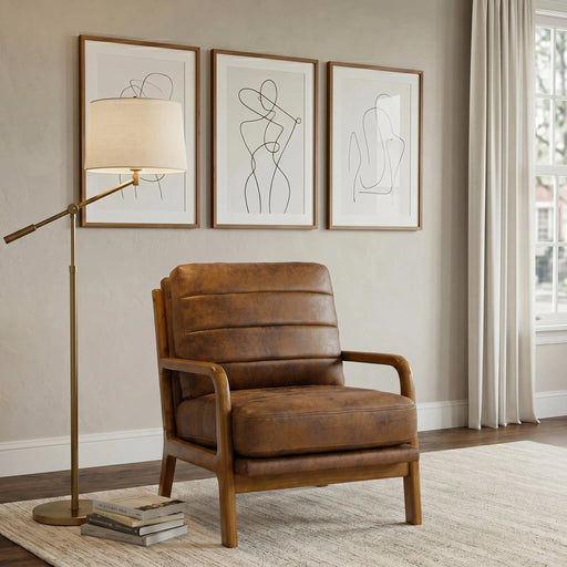 Monroe Row Fabric Wood Armchair Furniture | Glass House Furnishings