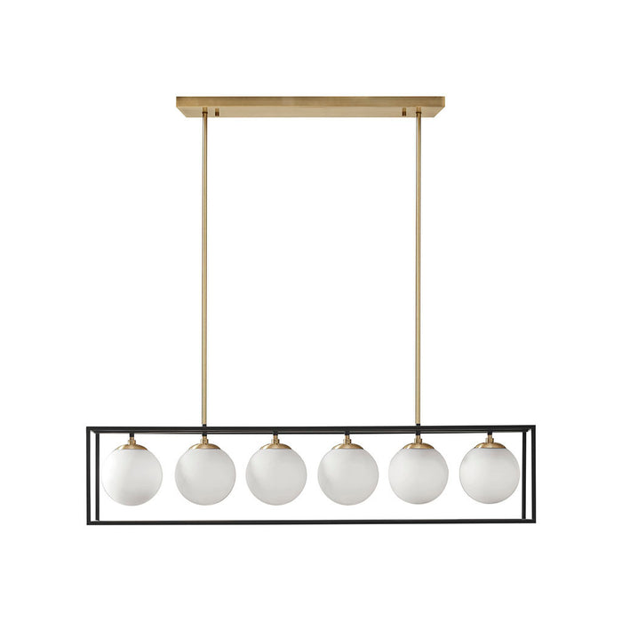 Helena 6-Light Frosted Glass Globe Linear Chandelier