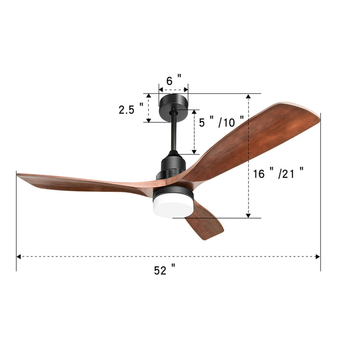 52-Inch Ceiling Fan Light With 6-Speed & Remote, Reversible Energy Saving DC Motor