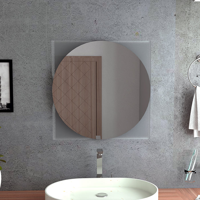 Salerno Mirror, Square Shape, Sandblasting Borders -Mirrored Glass