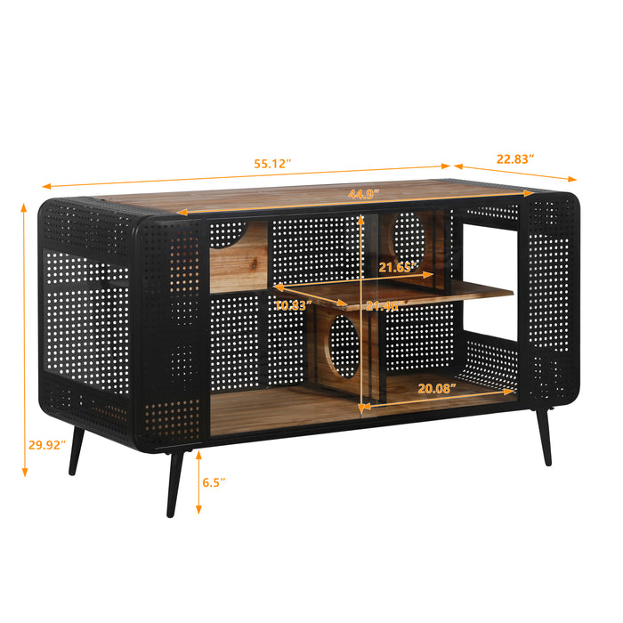 55.12-Inch Spacious Cat House With Tempered Glass, Perfect For Living Room, Hallway, Study, and More