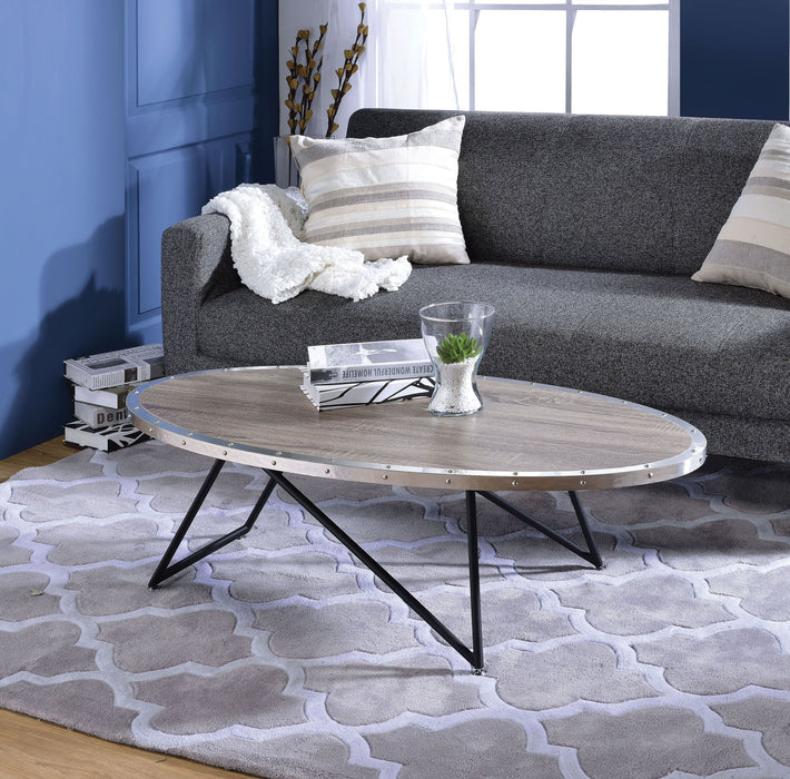 ACME Allis Coffee Table in Weathered Gray Oak 81730