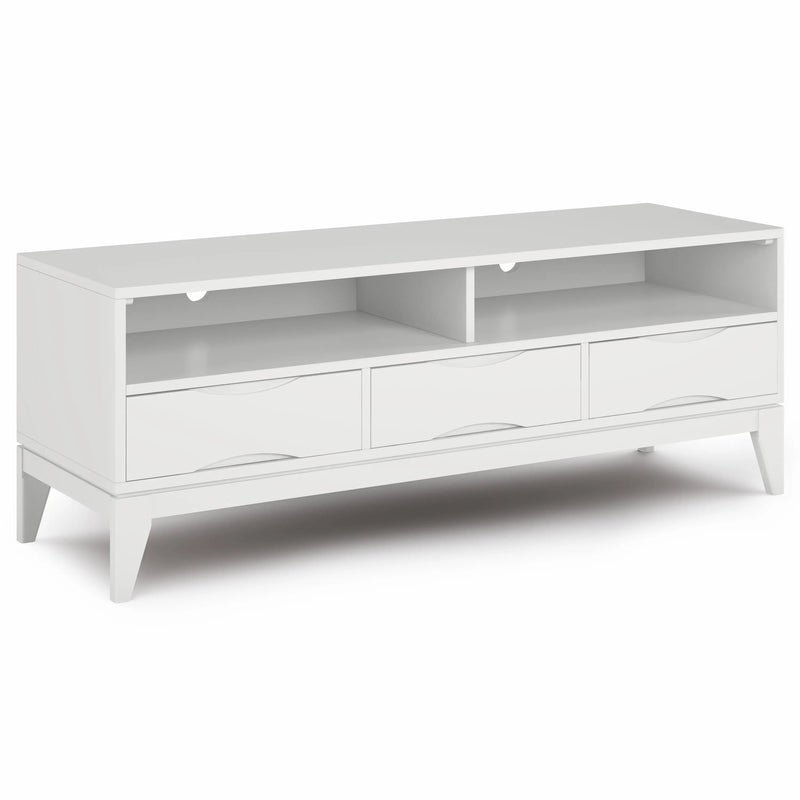 Harper - TV Media Stand - White Glass House Furnishings