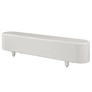 Keely White High Gloss TV Stand Glass House Furnishings