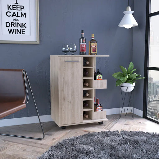 Bar Cart Four Casters Cabinet | Glass House Furnishings