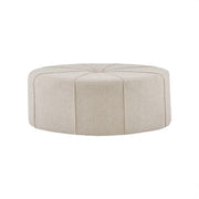 Haven Cream Oversized Polyester Cocktail Ottoman Glass House Furnishings