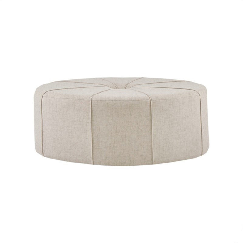 Haven Cream Oversized Polyester Cocktail Ottoman Glass House Furnishings