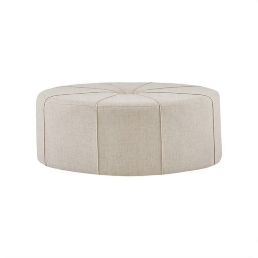Haven Cream Oversized Polyester Cocktail Ottoman Glass House Furnishings