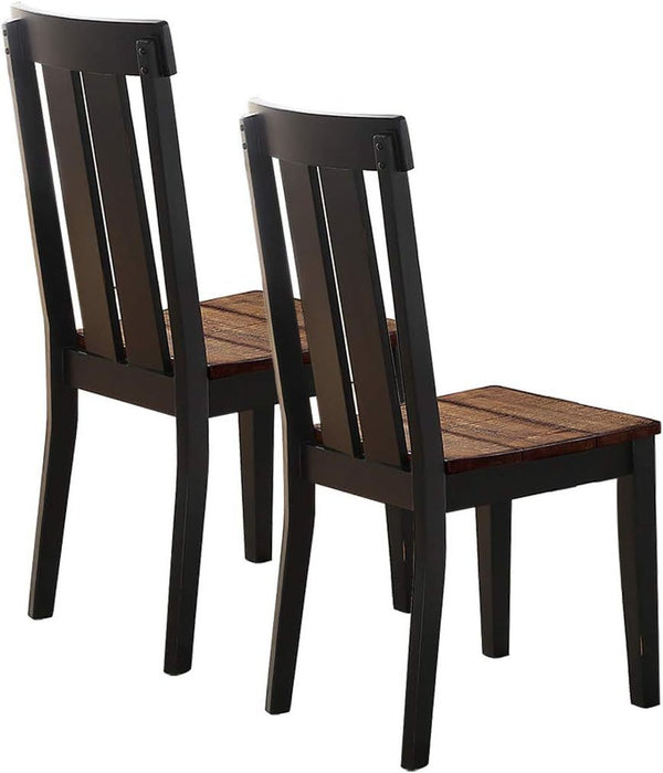 Natural Solid wood Dark Brown hues Set of 2 Chairs Dining Room Seatings Chair