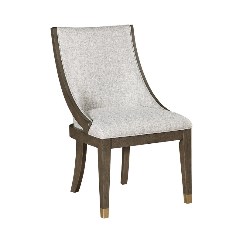 Greta Armchair Set of 2, Semi Deconstructed Gold Metal, Beige Fabric Glass House Furnishings