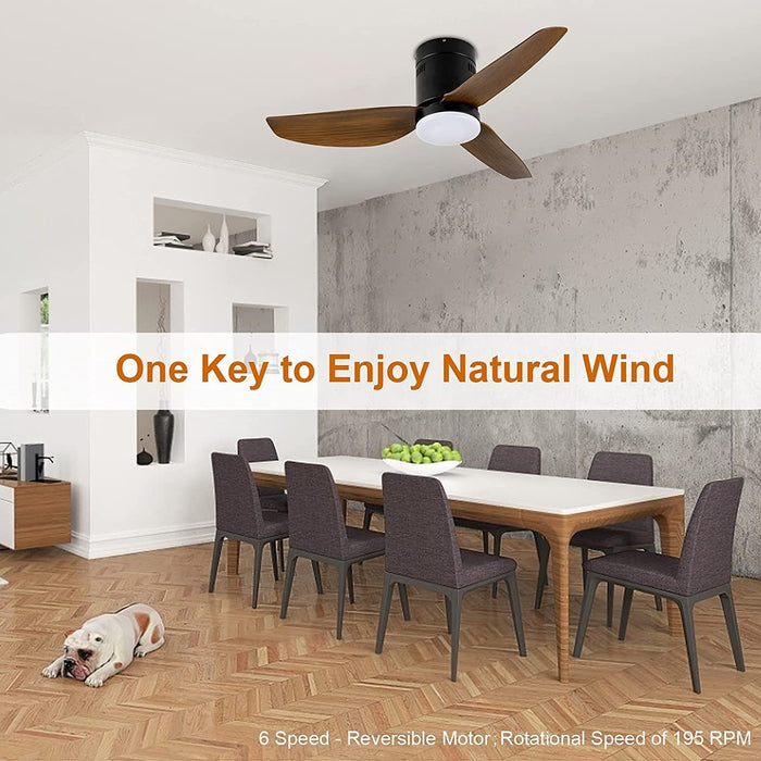 Simple Deluxe 40-inch Ceiling Fan with LED Light, Remote Control, 6-Speed & 2 Rotating Modes