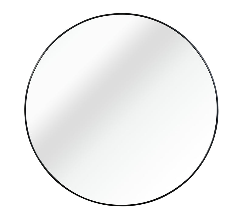 Avery Black Metal Round Bathroom Mirror Glass House Furnishings