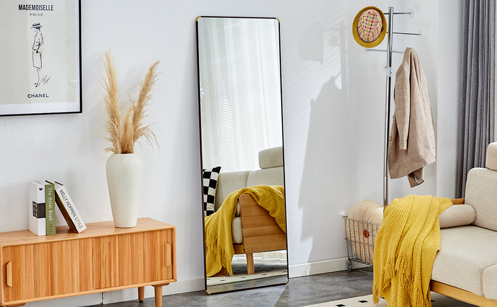 The 4th generation floor standing full-length mirror. wall mirror, bathroom makeup mirror, bedroom foyer, clothing store, wall mounted.    65 "* 23.2"