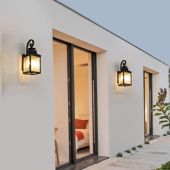 Large Outdoor Wall Lamp with Glass