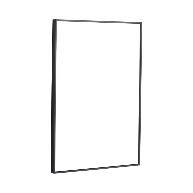 Avery Matte Black Aluminum Frame Rectangular Wall Mirror Glass House Furnishings