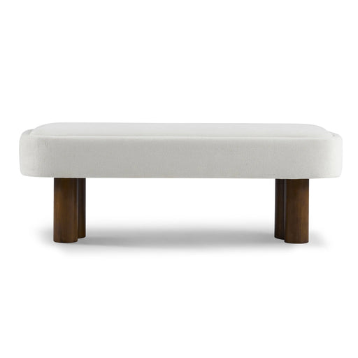 Indoor Beige Fabric Dining Bench | Glass House Furnishings