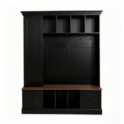 Walden Farmhouse Hall Tree with Shoe Storage and Drawers Glass House Furnishings