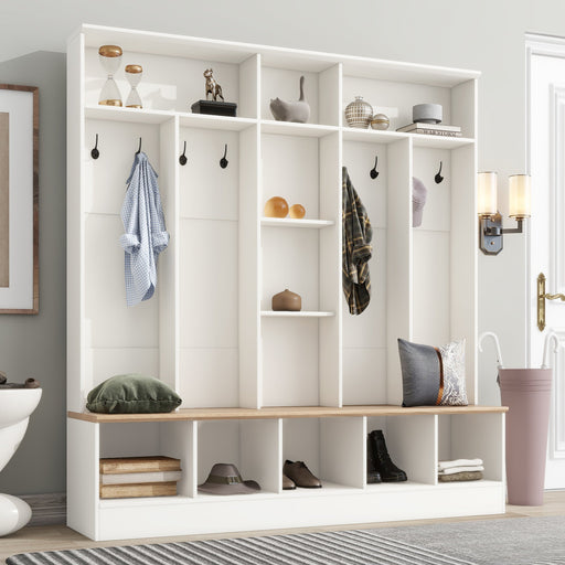 Marlow White Hall Tree | Glass House Furnishings