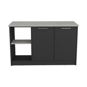 Kitchen Island Padua, Kitchen, Black / Onyx Glass House Furnishings