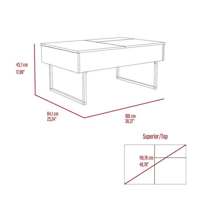 Westover Rectangle Lift Top  Coffee Table, Carbon Espresso and Onyx