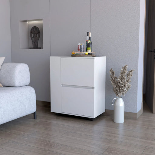 Sheffield White Bar Cart Furniture | Glass House Furnishings