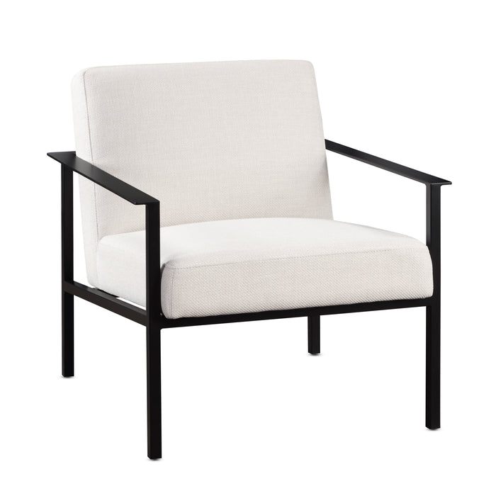 Millie Oatmeal White Stationary Metal Accent Chair