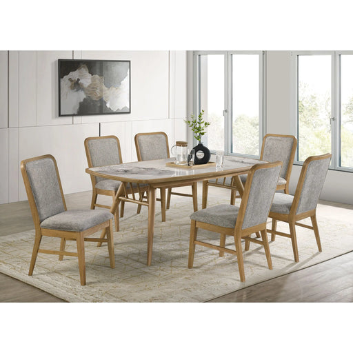 Teleli Grey / Weathered Natural 7-piece Dining Set Glass House Furnishings