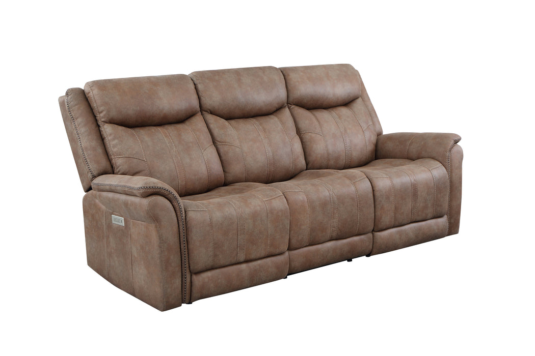 Luxurious Camel Power Sofa Recliner, Traditional Meets Modern with Power Footrest, Power Headrest, USB Charging