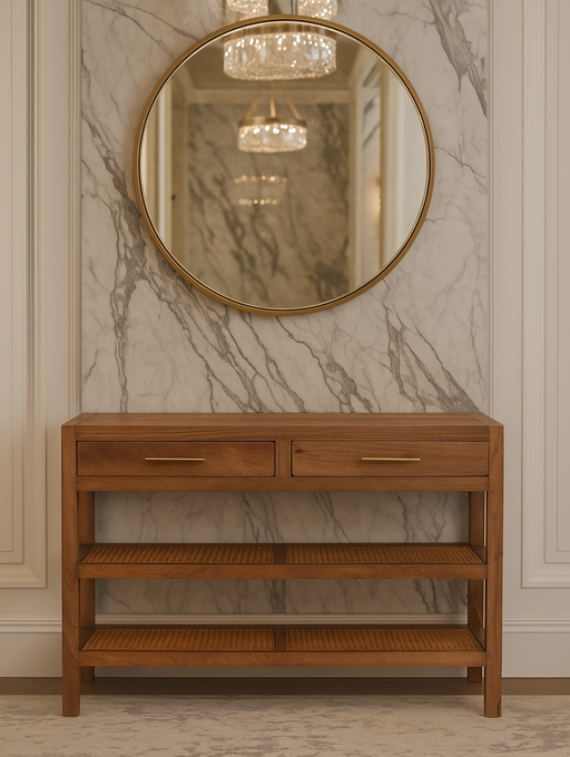 Hadley Wood Woven Tier Furniture | Glass House Furnishings