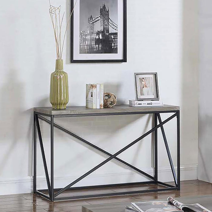 Sonoma Grey and Black Rectangular Sofa Table