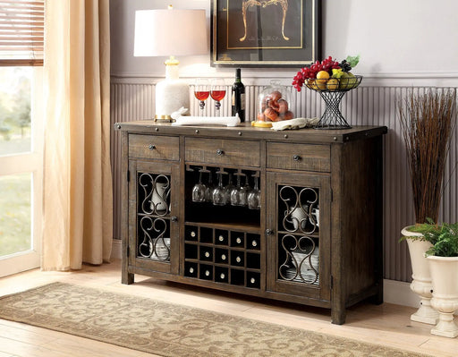 Rustic Walnut Server Solidwood Furniture | Glass House Furnishings
