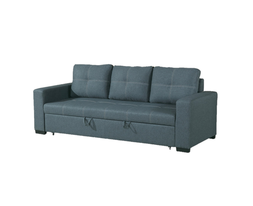 Polyfiber Convertible Sofa Bed, Sofa with Pull-Out Bed, Blue Grey