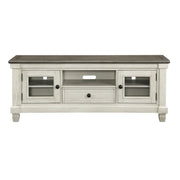 1pc TV Stand with Drawer Storage Cabinets Wooden Living Room Furniture, Antique White and Rosy Brown TV Console Table Glass House Furnishings