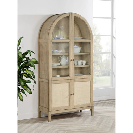 Kimpton Beige Oak Cane Cabinet | Glass House Furnishings