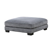 Haven Gray Corduroy Modular Upholstered Ottoman Glass House Furnishings