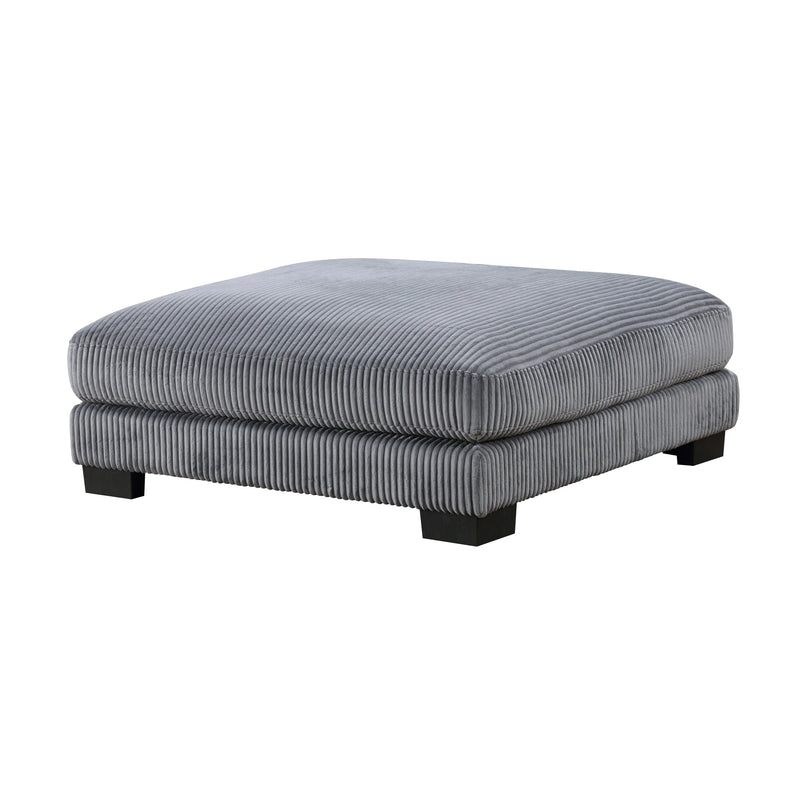 Haven Gray Corduroy Modular Upholstered Ottoman Glass House Furnishings