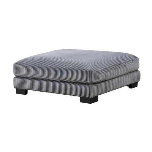 Haven Gray Corduroy Modular Upholstered Ottoman Glass House Furnishings