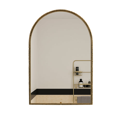 Solene Gold Arched Shatter-Resistant Wall Mirror | Glass House Furnishings