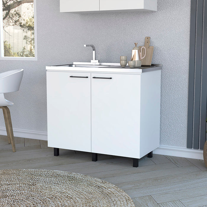 Utility Sink Cabinet Burwood, Kitchen, White