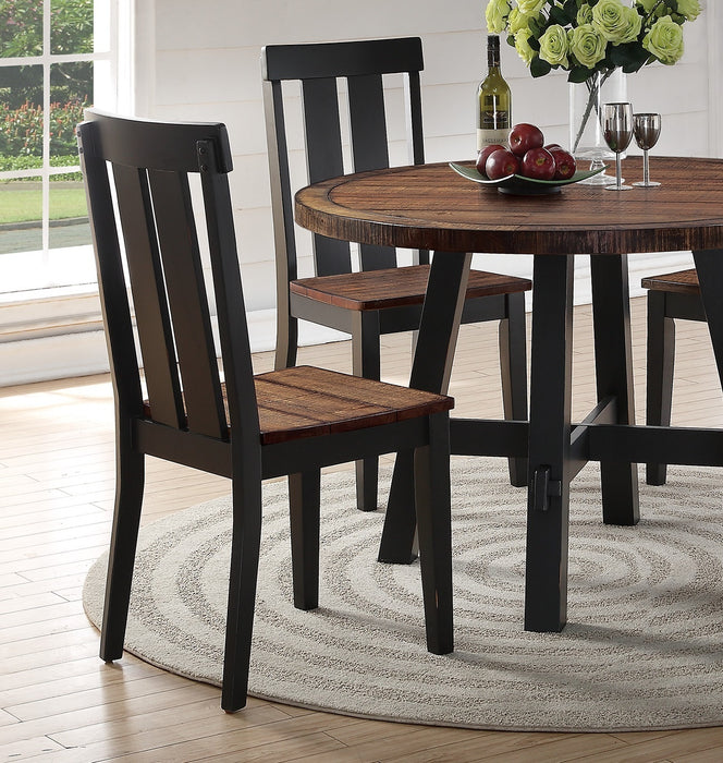 Natural Solid wood Dark Brown hues Set of 2 Chairs Dining Room Seatings Chair