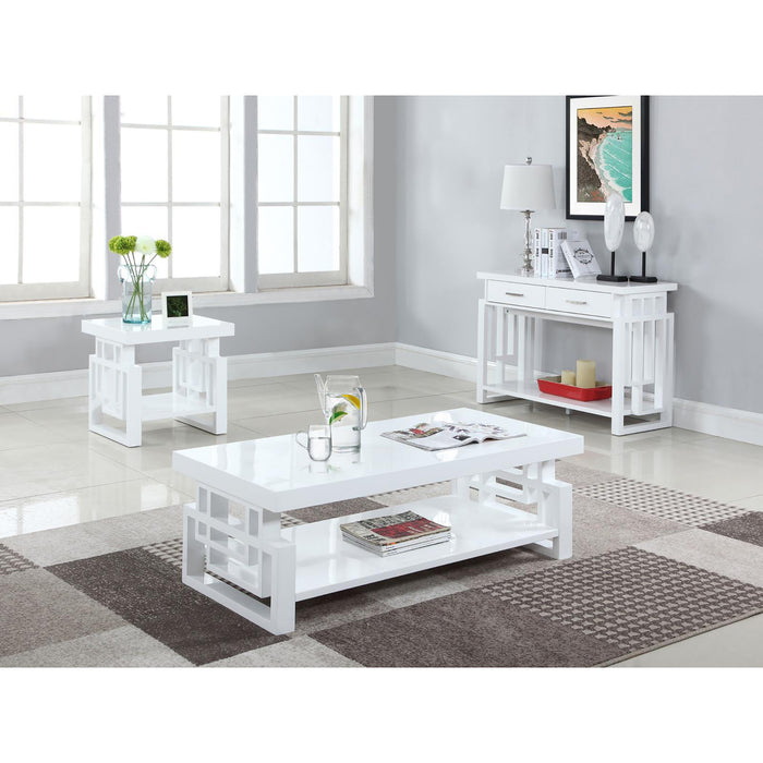 High Glossy White Rectangular Coffee Table