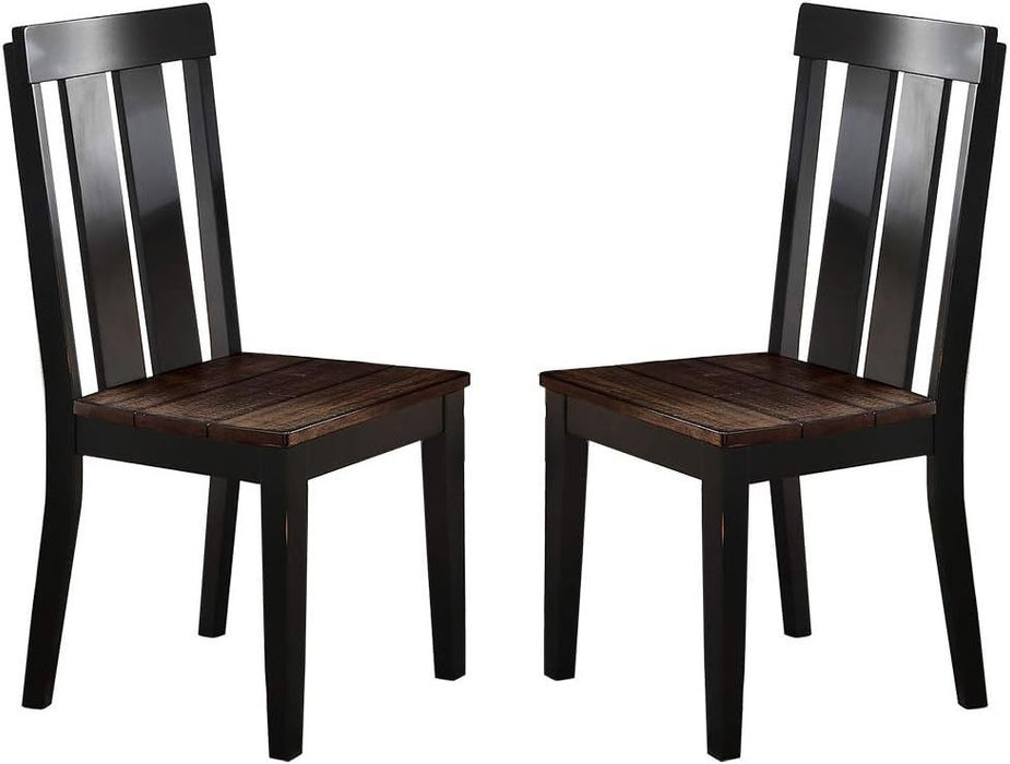 Natural Solid wood Dark Brown hues Set of 2 Chairs Dining Room Seatings Chair