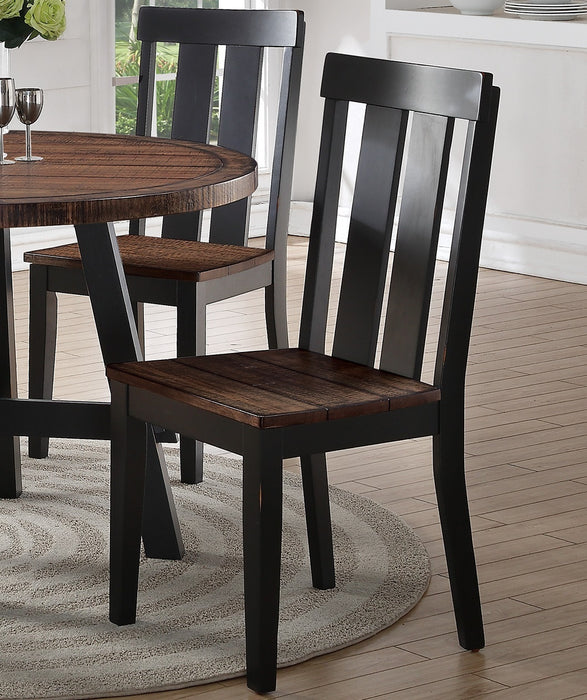 Natural Solid wood Dark Brown hues Set of 2 Chairs Dining Room Seatings Chair