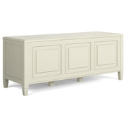 Connaught Antique White Solid Wood Storage Trunk Bench Glass House Furnishings