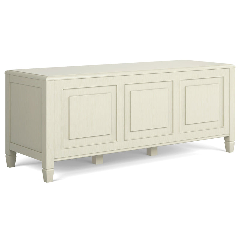 Connaught Antique White Solid Wood Storage Trunk Bench Glass House Furnishings