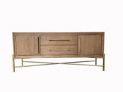 Metal Base Latte Sideboard Glass House Furnishings